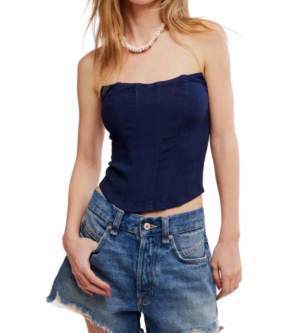 NEW FREE PEOPLE happy hour tube top in deeper iris